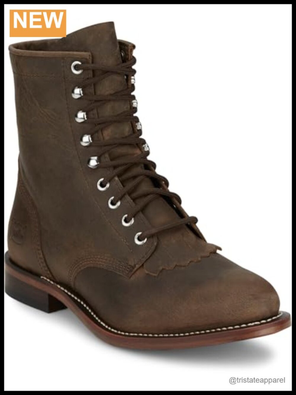 Men's Water Buffalo Leather Western Boots Plain Toe Mid-Calf